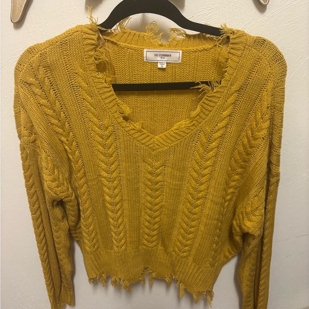No Comment Women's Mustard V-Neck Sweater